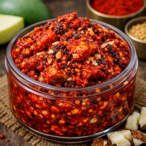 Coconut Mango Pickle (కొబ్బరి ఆవకాయ)