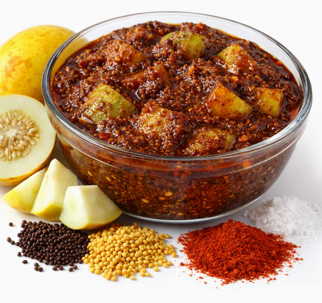 Yellow Cucumber Pickle దోసావకాయ