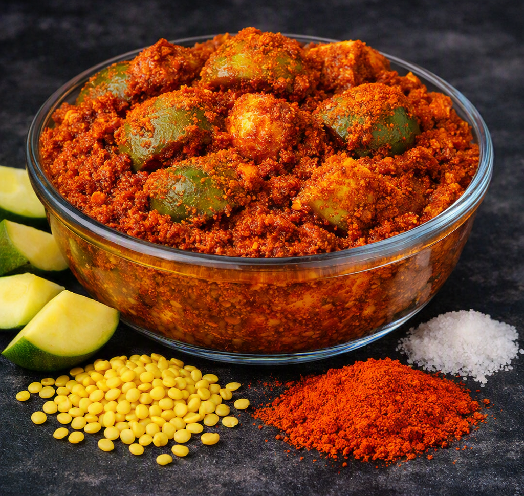 Moong Dal Mango Pickle పెసరావకాయ